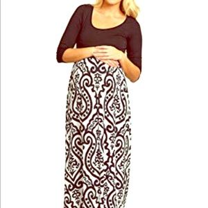 Pinkblush Scroll Print Maternity Maxi Dress